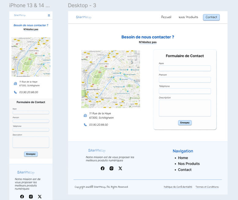 Image d'une Maquette d'un site web sur Figma